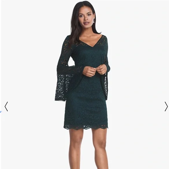 White House Black Market | Dresses | Absolutely Beautiful Whbm Bell Sleeve  Lace Shift Dress | Poshmark